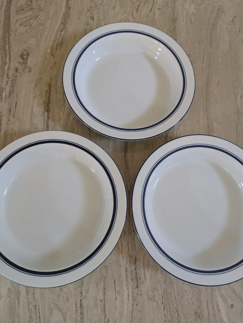 Setof 3 DANSK BISTRO CHRISTIANSHAVN BLUE SOUP / SALAD RIMMED BOWLS 8” EUC